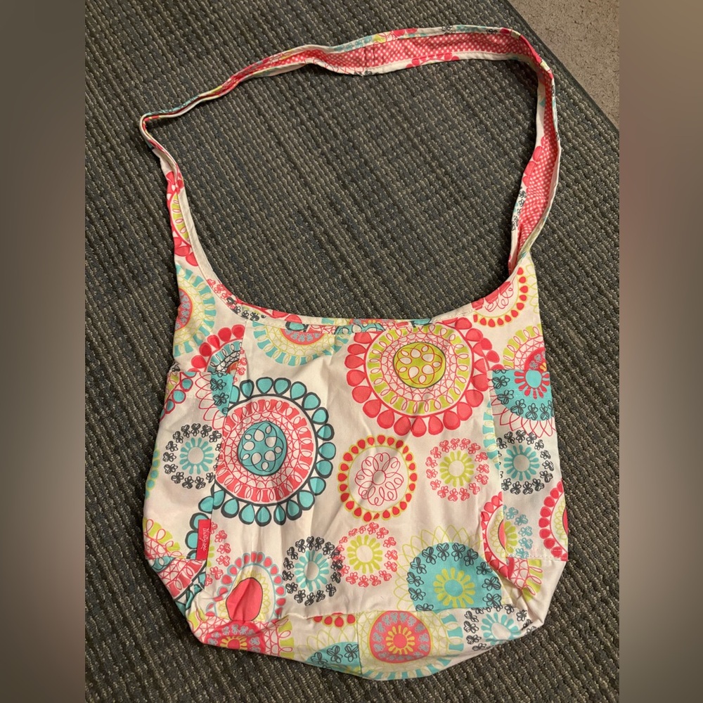 Thirty-One Colorful Patterned Crossbody Tote Bag